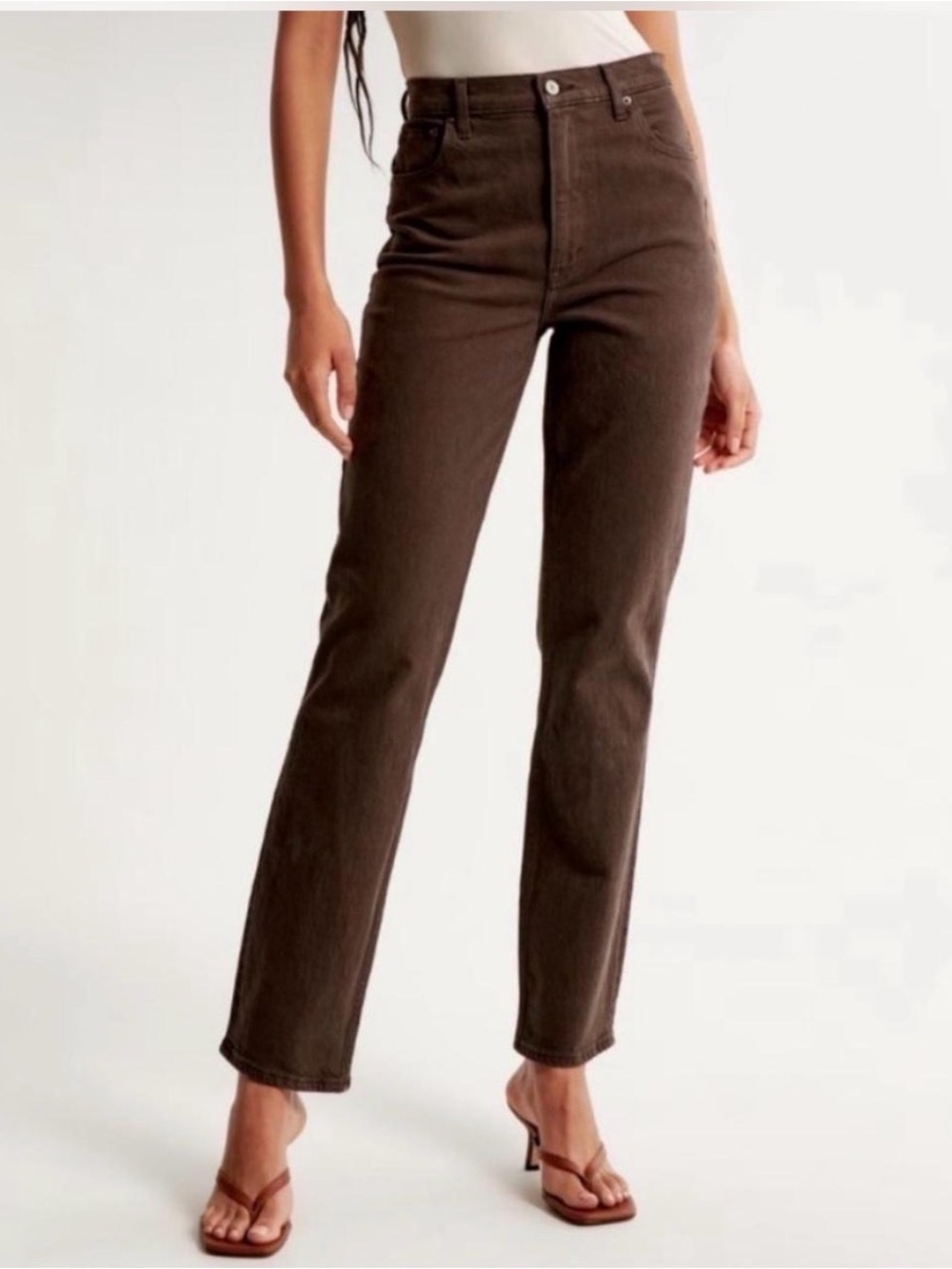 Abercrombie & Fitch the 90’s Straight Ultra High Rise brown jeans
